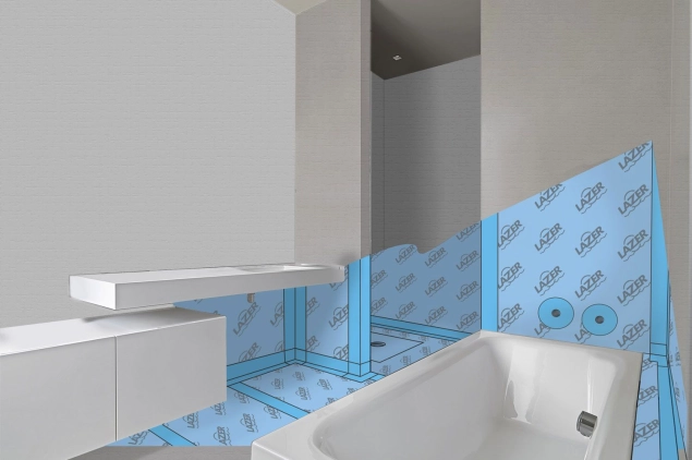 Natte d'étanchéité pour pose sous carrelage La natte d'étanchéité utilisée dans la rénovation de la salle de bain