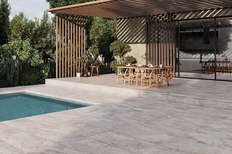 Carrelage antidérapant pierre contemporaine